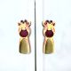 Handcrafted Acacia Wood Giraffe Fabric Handle Pair